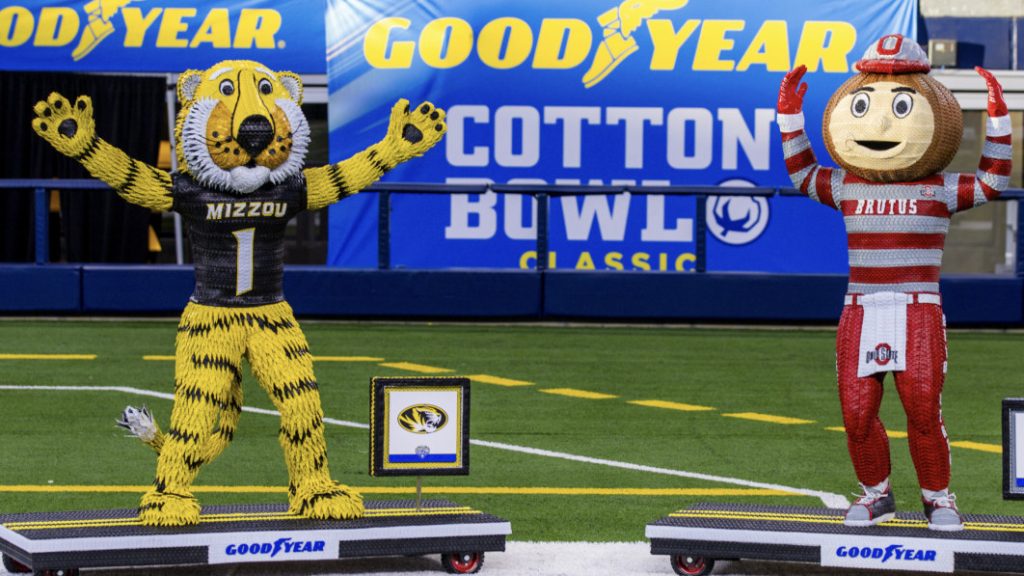 These Cotton Bowl Mascots Are Crafted From Car Tires