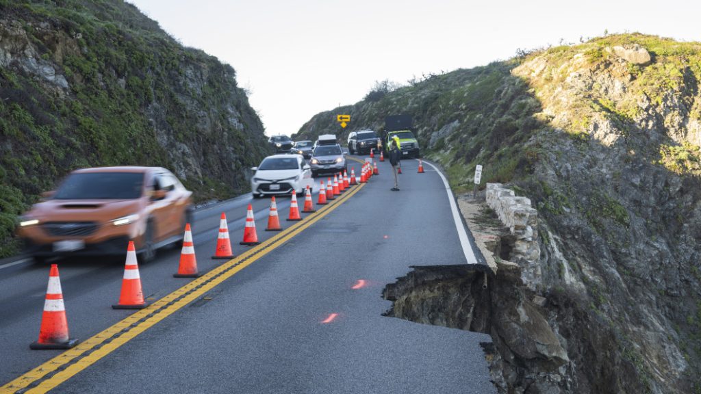 Motorists Creep Along 1 Lane After Part Of Ca's Iconic