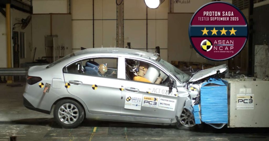 2026 Proton Saga MC3 full ASEAN NCAP report – four-star rating awarded under outgoing 2021-2025 protocol