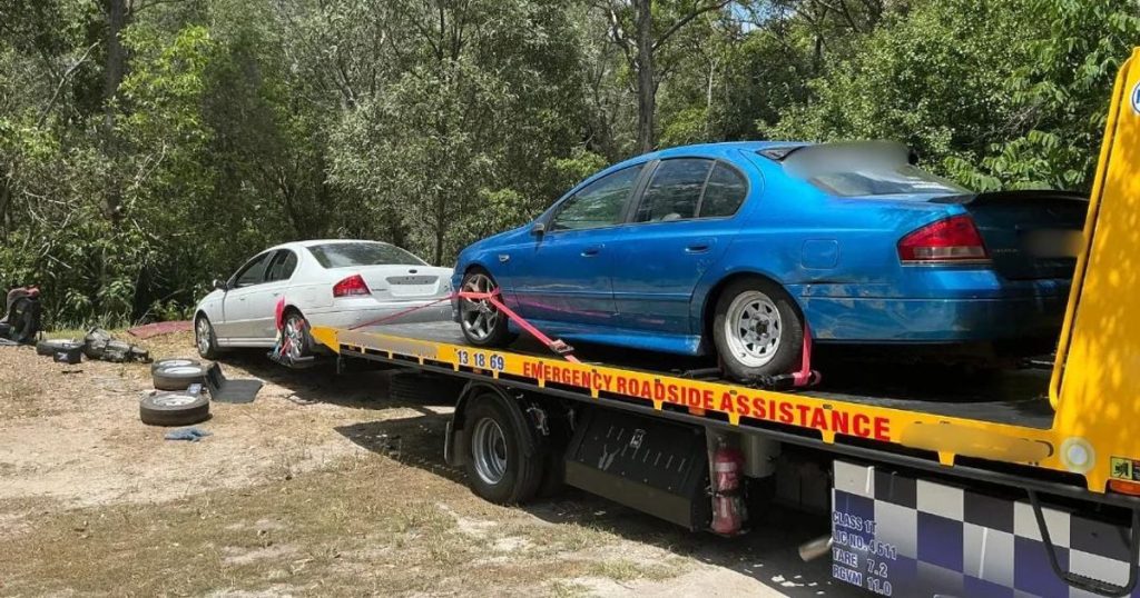 Hoons in ford falcons busted for wild new year's eve